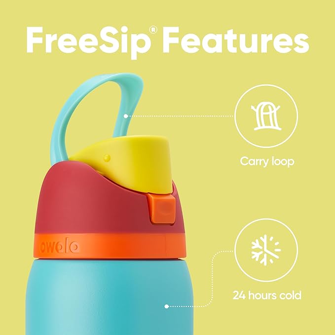 Owala FreeSip Insulated Stainless Steel Water Bottle with Straw, BPA-Free Sports Water Bottle, Great for Travel, 40 Oz, Summer Sweetness