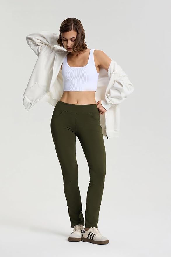 Yogipace,5 Pockets,25"/27"/29"/31"/33"/35"/37",Women's Straight Leg Yoga Dress Pants Workout Pants