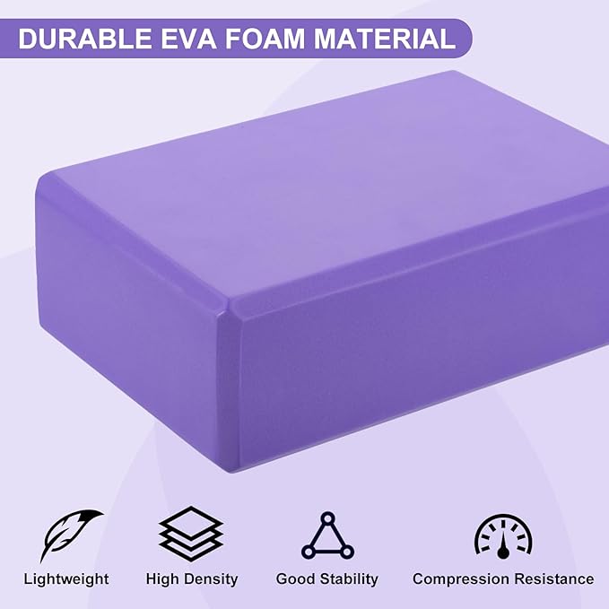 PATIKIL Yoga Blocks & Resistance Band Set, 10 Pack High-Density EVA Foam Yoga Block Bulk 9"x6"x3" Non-Slip Dance Brick Lightweight for Women Gym Stretching Yoga Pilates