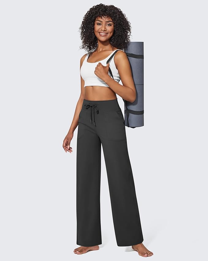 G4Free EverGoing Wide Leg Pants for Women Yoga Pants High Waist Sweatpants with Pockets Stretch Lounge Pants Comfy