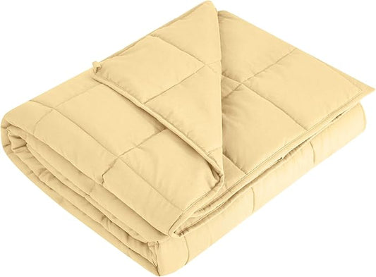 L'AGRATY Weighted Blanket - 48"x72" 20lbs Cooling Breathable Heavy Blanket Microfiber Material with Glass Beads for Adult All-Season Summer Fall Winter Soft Thick Comfort