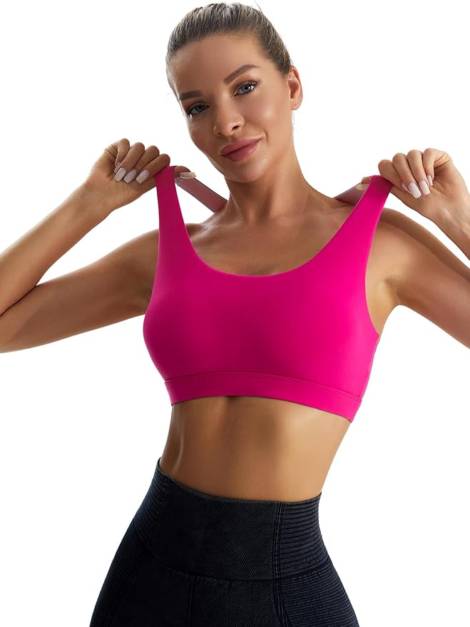 RUNNING GIRL High Impact Sports Bras for Women,Racerback Running Bra Workout Crop Tank Tops Longline Sports Bra Push up