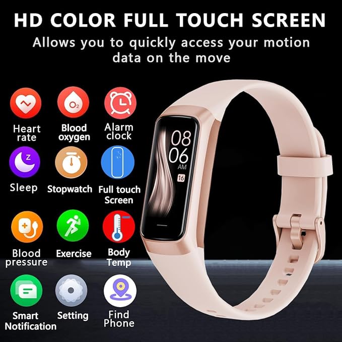 Fitness Tracker with 24/7 Heart Rate Blood Oxygen Sleep Monitor,Activity Tracker with 1.1" AMOLED Touch Color Screen, Multiple Sport Modes Step Counter,IP68 Waterproof for Women Men
