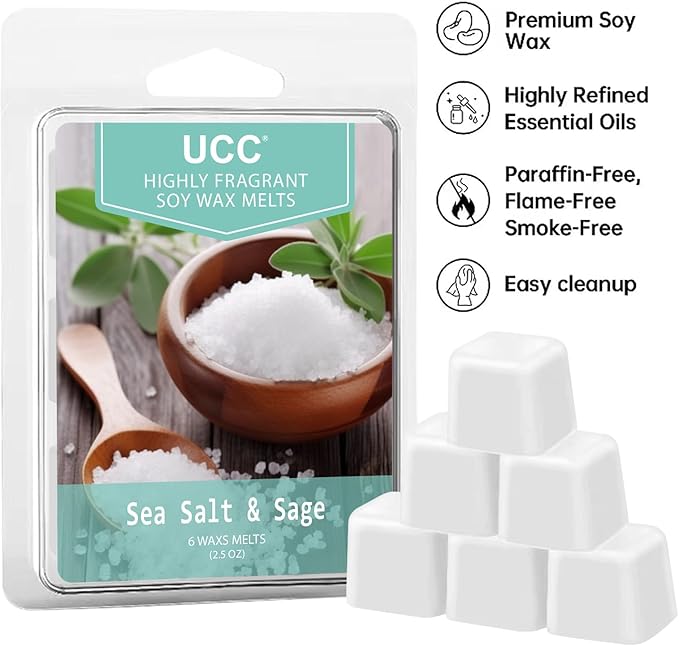UCC Plant Based All Natural Wax Melts, Strong Fragrance, Long Lasting Premium Soy Scented Melts Cubes, Wax Melts Tarts, Colored Wax Melt - 4 Pack