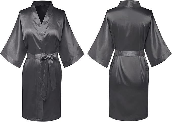 Women's Pure Short Silky Robes Bridesmaid Bride Party Satin Robes Sleepwear