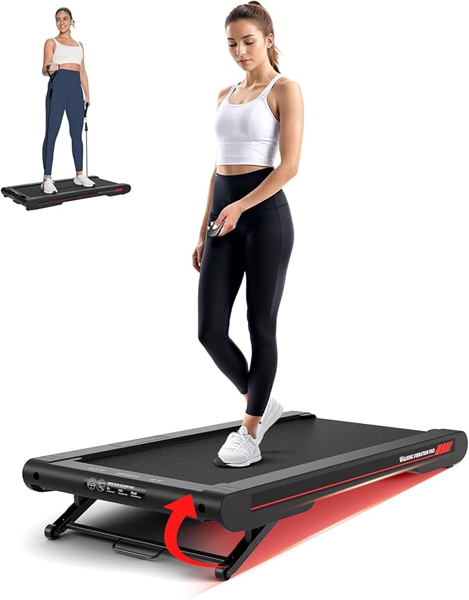 Sperax Walking Vibration Pad,Under Desk Treadmills for Home,4 in 1 Vibration Plate Exercise Machine,Portable Walking Pad with APP,350 Lb Capacity Multifunctional Treadmill Pro Max