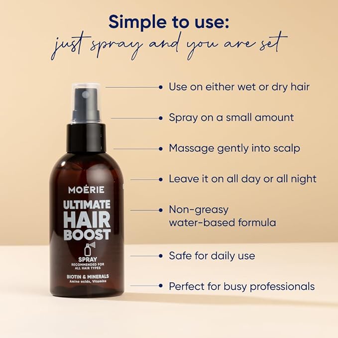 Moerie Ultimate Hair Boost Spray, Fresh Scent - 5.07 Fl. Oz (Packaging may vary)