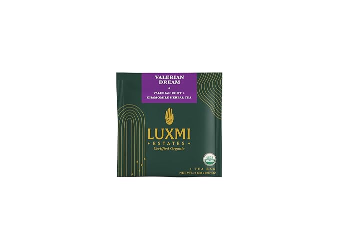 LUXMI Estates Valerian Dream Organic Valerian Root Tea (90 Tea Bags) Caffeine Free Tea Bags for Sleep, Relaxing, Calming, and Stress Relief, with Certified Organic Valerian Root Tea