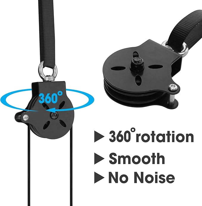 Yes4All Cable Machine Attachment, Double D Hanlde & Tricep Rope Cable Attachment, Weight Machine Accessories Load 880 LB for Home Gym