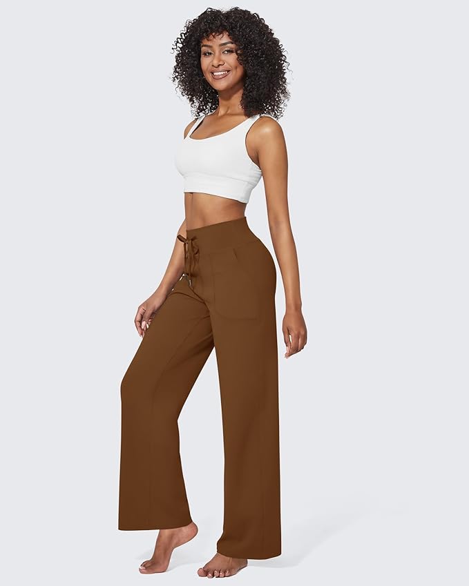 G4Free EverGoing Wide Leg Pants for Women Yoga Pants High Waist Sweatpants with Pockets Stretch Lounge Pants Comfy