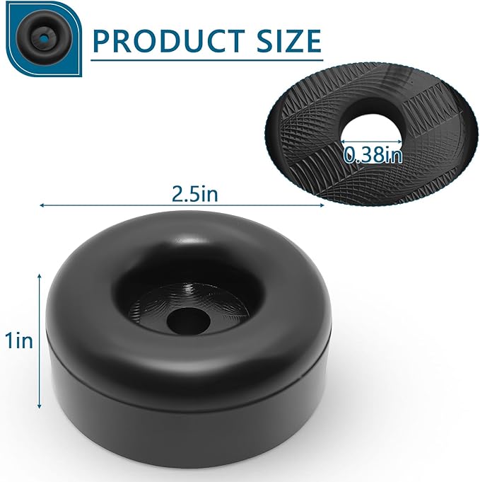 Anti Vibration Heavy Duty Rubber Foot, 1 X 2.5 Inch, Shock Pad Fit for Air Compressor or Pressure Washers, Generator, Pumps, Equipment Solid Rubber, with Screw Kits, 2-Pack