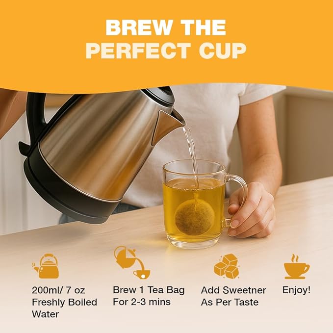 HANDPICK, Organic Turmeric Ginger Tea (100 Tea Bags) | Authentic Indian Origin | Caffeine Free, Gluten Free, Non-GMO | 100% Pure Herbal Blend - Savory & Spicy I Ecofriendly round tea bags