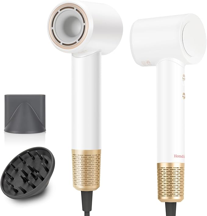 Hair Dryer - Ionic Blow Dryer with Diffuser,112000RPM High Speed Brushless Low Noise Hairdryer, Lightweight/Compact/Mini Design,110V Use for Home/Travel, Suitable for All Hair Types Women, Men