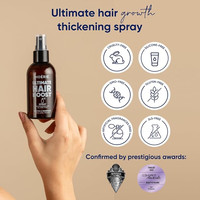 Moerie Ultimate Hair Boost Spray, Fresh Scent - 5.07 Fl. Oz (Packaging may vary)