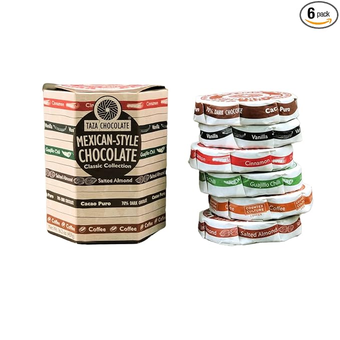Taza Chocolate Organic Mexicano Disc Stone Ground, Classic Collection Variety Pack, 2.7 Ounce (6 Count)