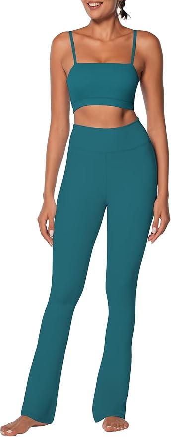 Sunzel High Waist Mini Flared Leggings for Women, Tummy Control Casual Flare Yoga Pants for Yoga Workout Gym