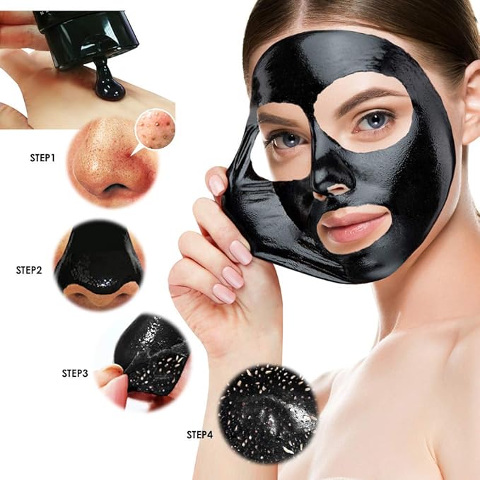 SHILLS Charcoal Face Mask, Peel Off Mask, Charcoal, Deep Cleansing, Purifying, Activated Mask with Brush