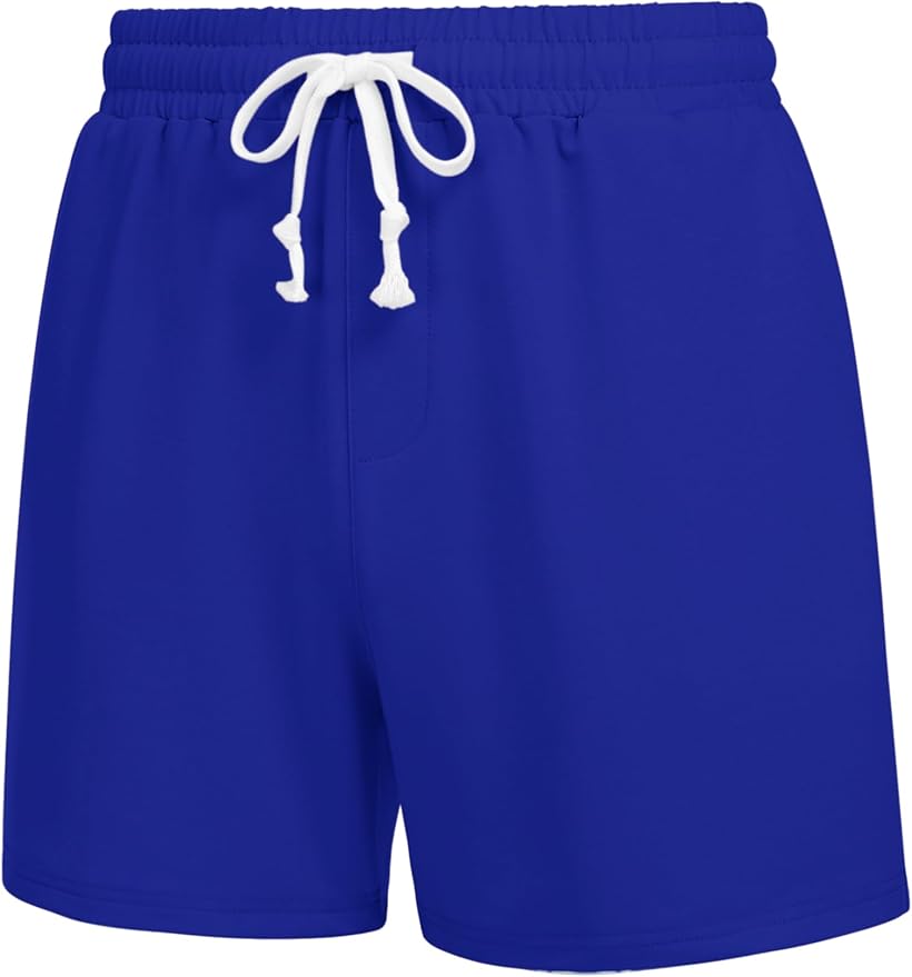 Deyeek 5.5 Inch Mens Pajama Shorts Sleep Cotton Lounge PJ Lightweight Elastic Waist Drawstring Nightwear Bottom with Pockets