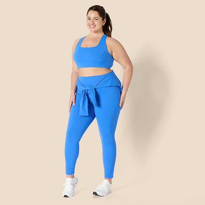 Amazon Essentials Women's Active FormFlex Buttery Soft Light Support Square Neck Racerback Sports Bra