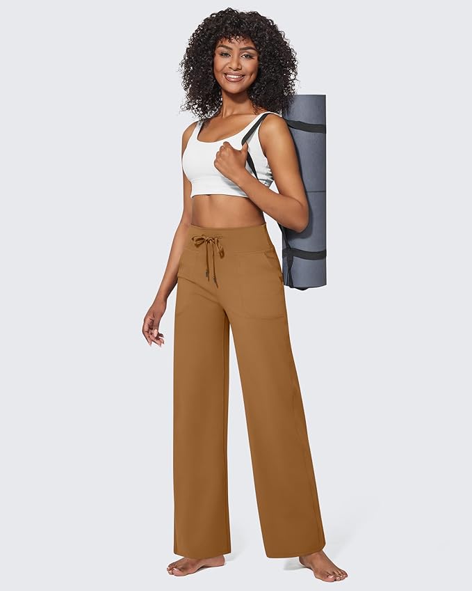 G4Free EverGoing Wide Leg Pants for Women Yoga Pants High Waist Sweatpants with Pockets Stretch Lounge Pants Comfy