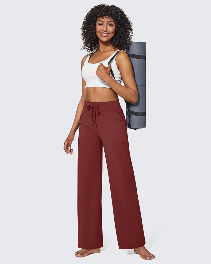G4Free EverGoing Wide Leg Pants for Women Yoga Pants High Waist Sweatpants with Pockets Stretch Lounge Pants Comfy