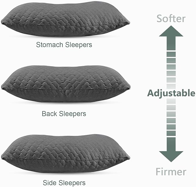 Side Sleeper Pillow for Neck and Shoulder Reilef, Ergonomic Design Medium Firm Pillow, Queen Size Bed Pillows for Sleeping, Cross Cut Memory Foam Pillows for Back, Stomach and Side Sleepers