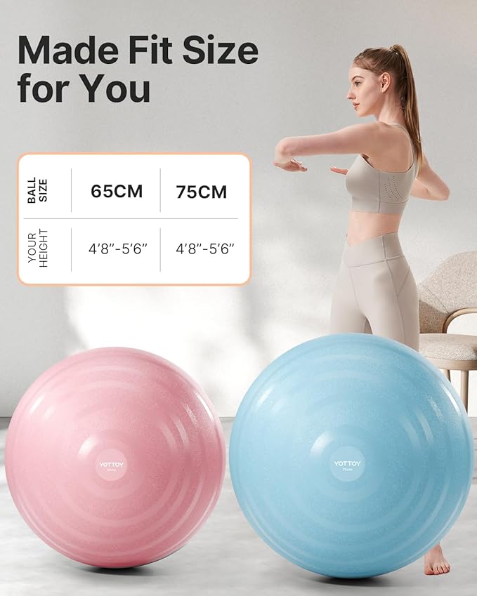 YOTTOY Pregnancy Ball - 1.8mm Thick Birthing Ball for Maternity Physio and Birth Preparation, Yoga and Exercise for Pregnancy - Includes Pump