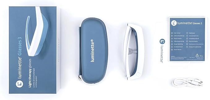 Luminette 3 Light Therapy Glasses - Wearable Light Therapy Lamp - White LED Sun Lamp - Natural Relief for Sleep Problems, Seasonal Mood Disorders & Jet lag - Portable Daylight Lamp (Pink)