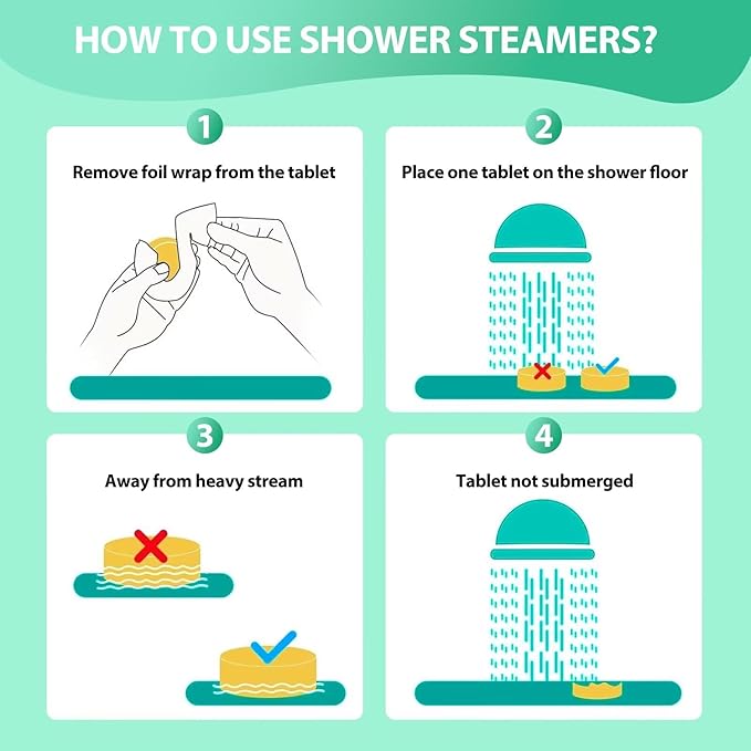 Shower Steamers Aromatherapy - 12 Pack Gifts for Women Men, Shower Bombs with Essential Oils, Eucalyptus for Shower, Relief Nasal Congestion, Birthday, Christmas Stocking Stuffers