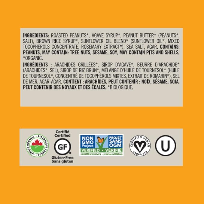 Taste of Nature Organic Peanut Snack Bar - Healthy, Gluten Free, Non GMO, Vegan Snack Bars with Mixed Nuts, Fruits and Seeds - 16-Count Snack Pack
