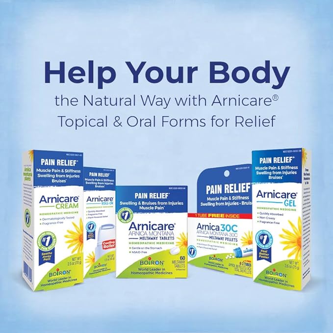 Boiron Arnicare Gel for Relief of Joint Pain, Muscle Pain, Muscle Soreness, and Swelling from Bruises or Injury - Non-greasy and Fragrance-Free - 2.6 oz