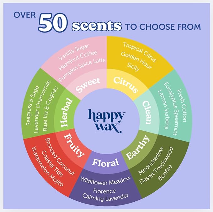 Happy Wax Winter Scented Natural, Non Toxic Soy Wax Melts; 6 Total Oz. of Scented Wax Melts, Collection Includes Winterberry, Evergreen Trees and Roasted Chestnut
