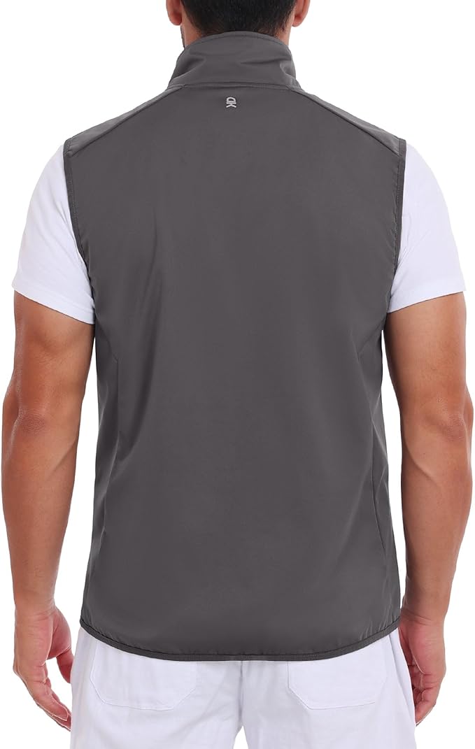 Little Donkey Andy Men's Water-resistant Outerwear Vests, Stretch Windproof Vest for Cycling, Running, Golf