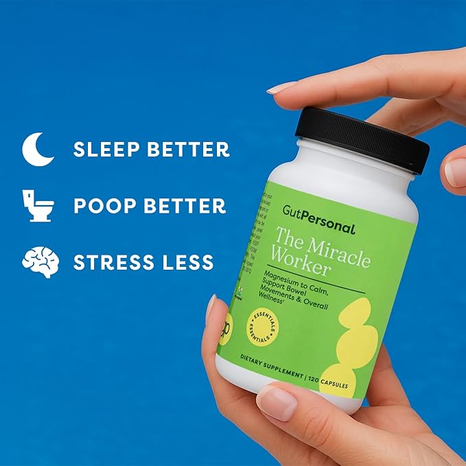 The Miracle Worker Magnesium Capsule Supplement: Reduce Stress and Improve Sleep Quality and Regularity While Easing Muscle Cramps, Capsules, 60 Servings, 120 ct