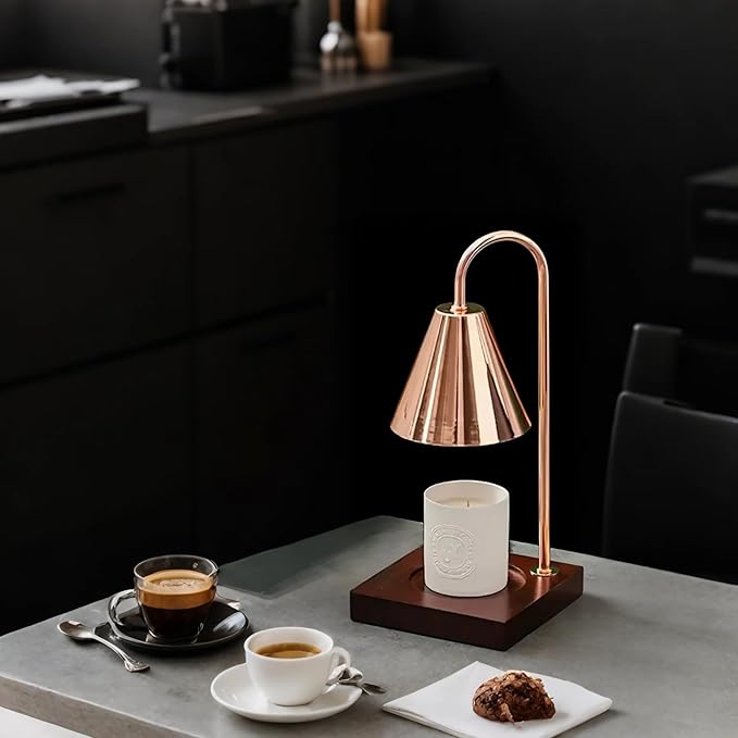 Candle Warmer Lamp with Timer-Electric, Home Decor, Dimmable Candle Light Warmer,House Warming Gifts New Home, Christmas Gifts for Women,Wax Melt Warmer for Jar Candles (Rose Gold)