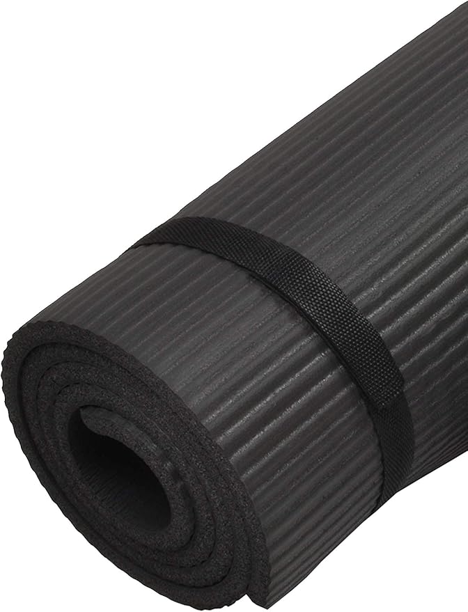 Yoga Mat, 1/2-Inch Extra Thick High Density Exercise Mat, Anti-Tear Exercise Yoga Mat with Carrying Strap, Suitable for Various Yoga Exercises
