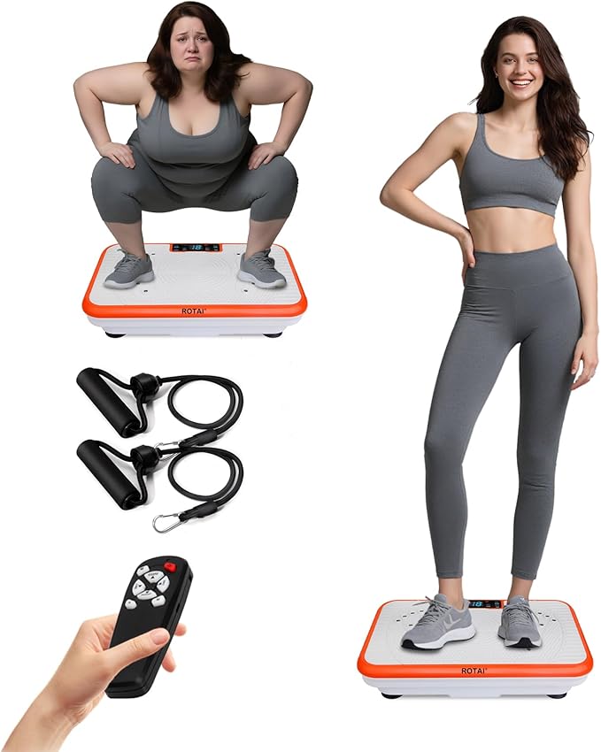 Vibration Plate Exercise Machine, Vibration Plate for Lymphatic Drainage & Weight Loss, Whole Body Vibration Plate 400 lbs Capacity, Shake Plate for Men and Women
