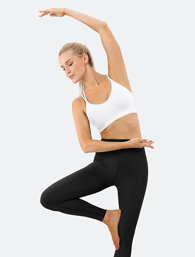 Women's Cross Back Sports Bra Padded Strappy Medium Support Yoga Bra for Workout Fitness 3 Pack