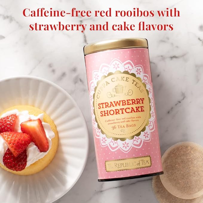 The Republic of Tea - Strawberry Shortcake Cuppa Cake Herbal Tea, 36 Tea Bags
