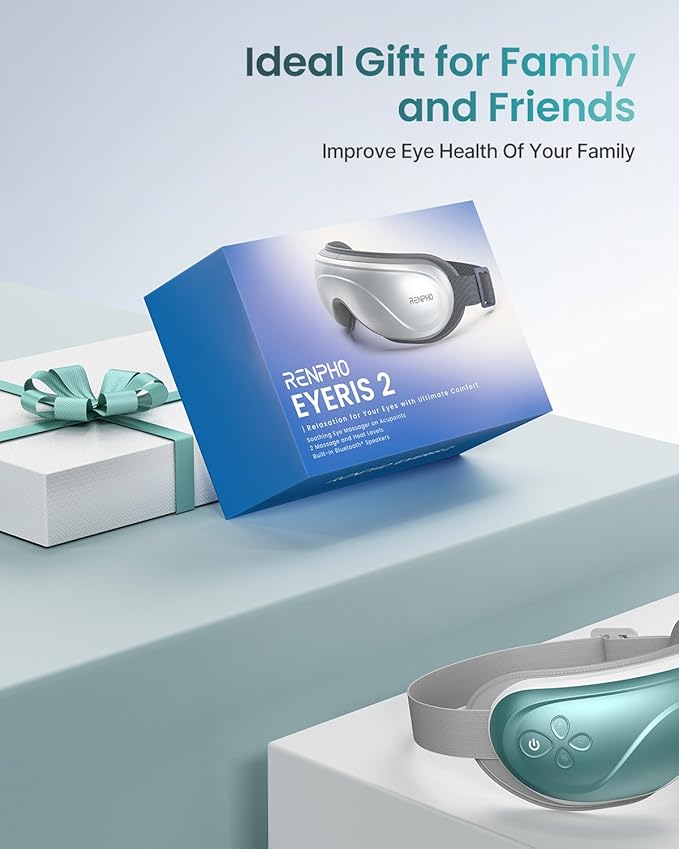 RENPHO Eye Massager with Heat, Eyeris 2 Birthday Gifts for Mom Dad Women Men Face Massager, Heated Eye Mask for Improve Sleep