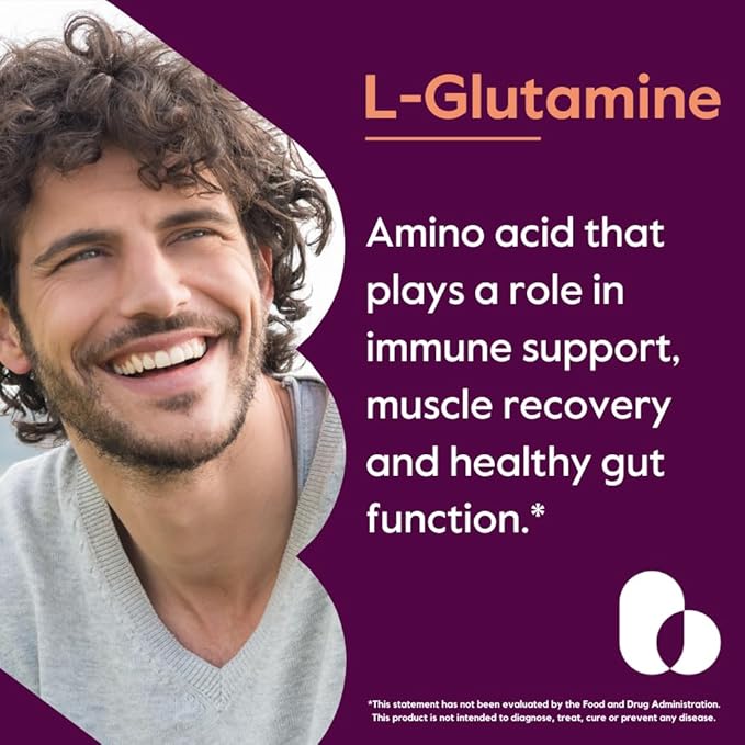 BESTVITE Filler-Free L-Glutamine 1000mg per Capsule (240 Capsules) - Free Form - No Stearates - Gluten Free - Non GMO - Pure L Glutamine Supplement - Maximum Strength Glutamine Capsules