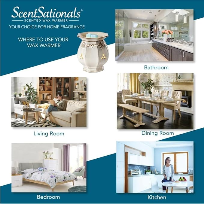 Scentsationals Wax Melts, Wax Cubes Strong Scent - Strawberries & Cream - Long Lasting Scented Melts for Warmer, 10oz (24-Cubes)