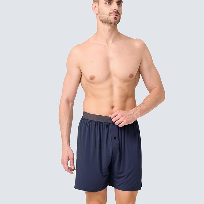 Men's Pajama bottoms Lounge Sleep Shorts Soft Comfortable Breathable Pajamas Shorts with Pockets 2 Pack