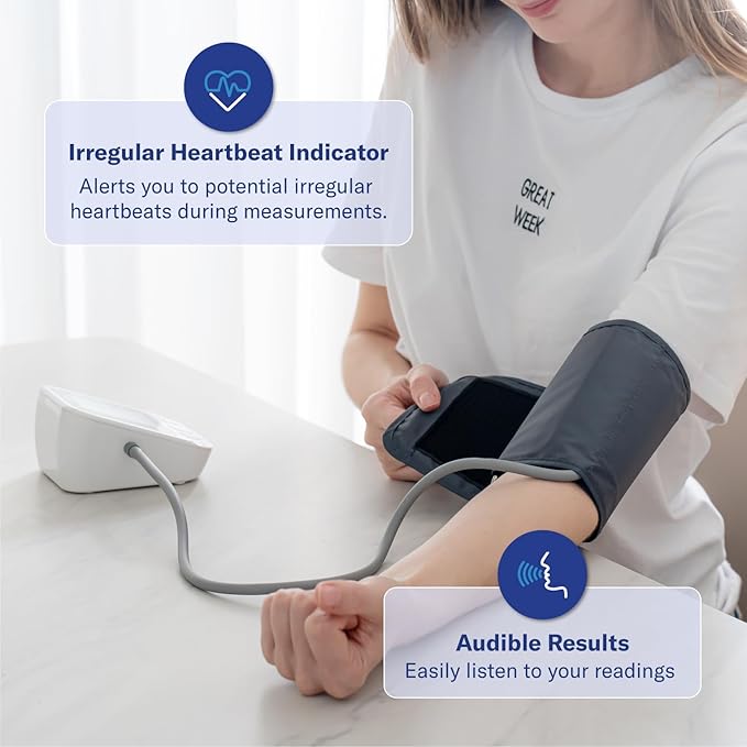 Alcedo Blood Pressure Monitor for Home Use, Accurate Upper Arm BP Machine with Large Cuff, Alarm Reminder, 2 x 120 Memory, Talking Function
