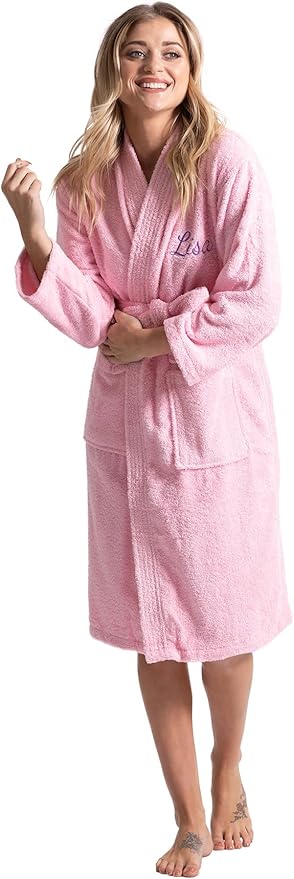 Turkuoise Soft & Absorbent Towel Robe, 100% Cotton Turkish Terry Cloth Kimono Bathrobes for Women