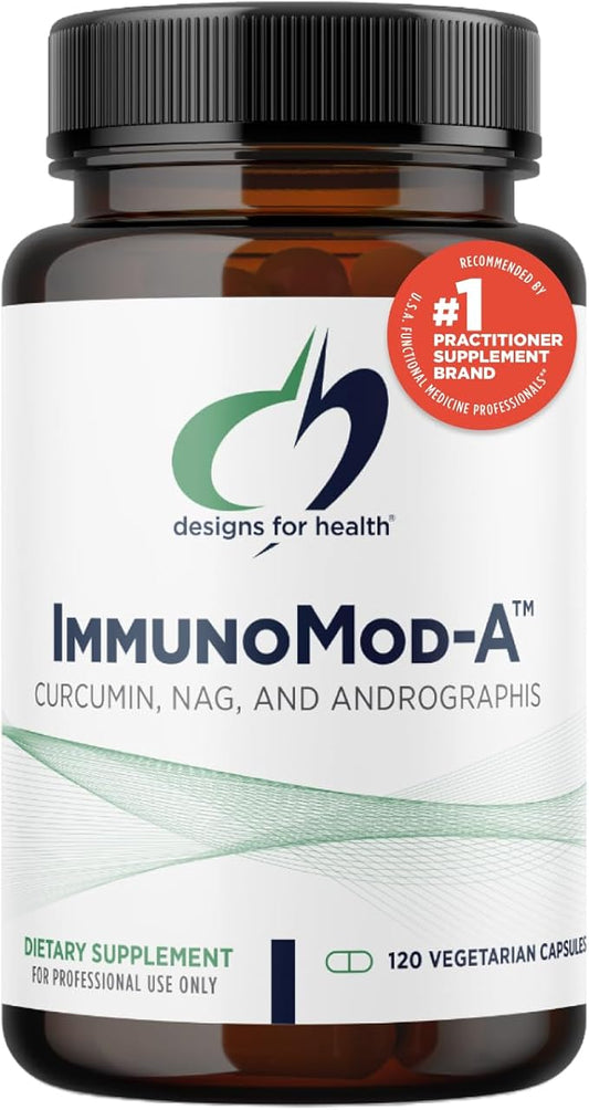 Designs for Health ImmunoMod-A - Immune Support Supplement - Curcumin C3 Turmeric Complex, NAG, Andrographis + N-Acetyl-D-Glucosamine - Non-GMO, Vegan + Gluten Free (120 Capsules)
