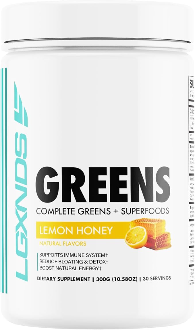 Complete Greens + Superfoods Powder, Organic Greens Blend with Probiotics & Digestive Enzymes, Supports Gut Health & Immunity, Gluten-Free, 30 Servings (30 Servings, Lemon Honey)