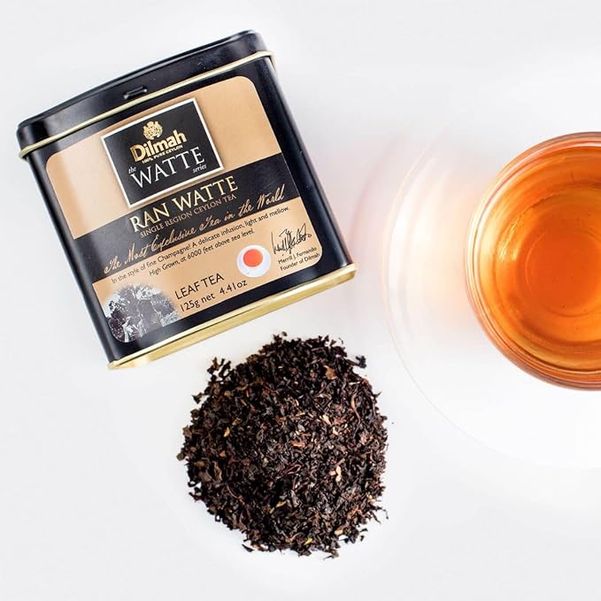 Dilmah Ran Watte Ceylon Black Tea Tin Caddy - 250g Loose Leaf | Single Region Pure Ceylon Tea | Packed at Source | 2 Tins, each 125g