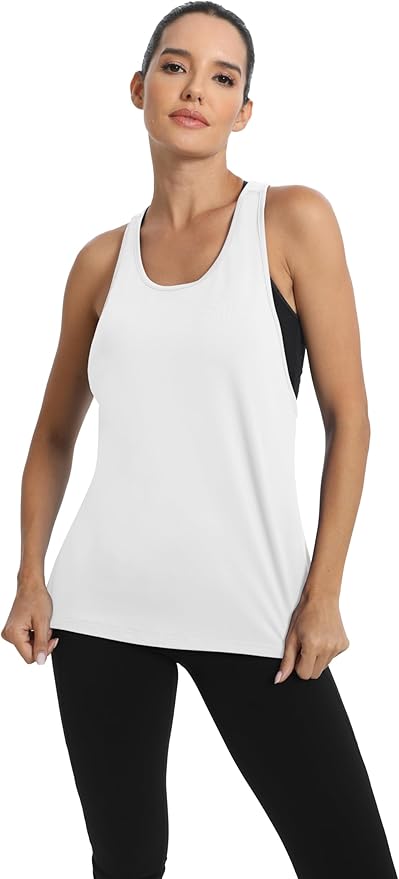 ICTIVE Workout Tops for Women Sleeveless Open Back Muscle Racerback Exercise Tank Shirts