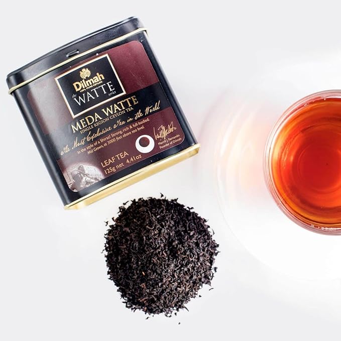 Dilmah Meda Watte Ceylon Black Tea Tin Caddy - 125g Loose Leaf | Single Region Pure Ceylon Tea | Packed at Source | 2 Tins, Total 250g